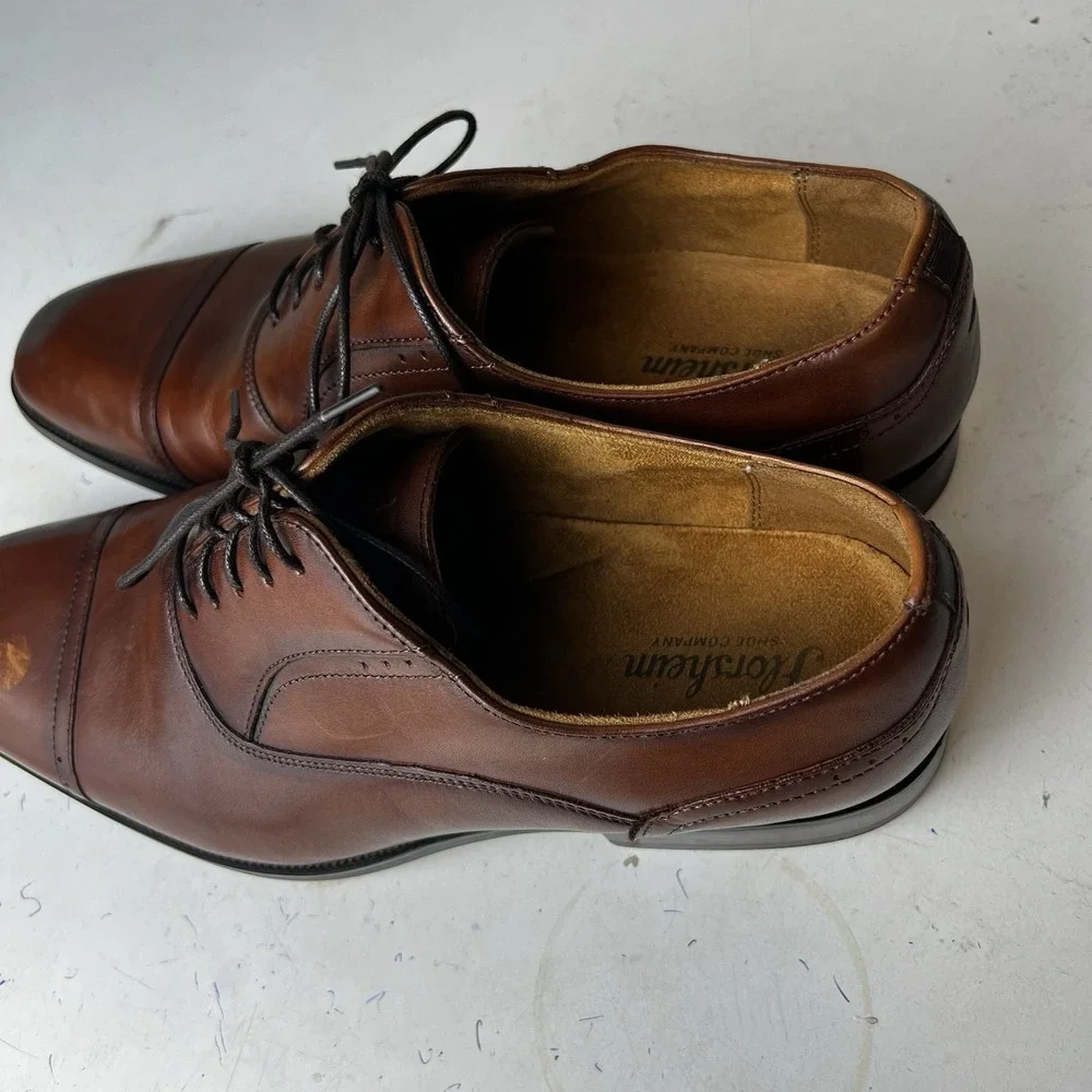 Florsheim Mens Cognac Brown Leather Cap Toe Flexsole Oxfords Size‎ 9.5 M